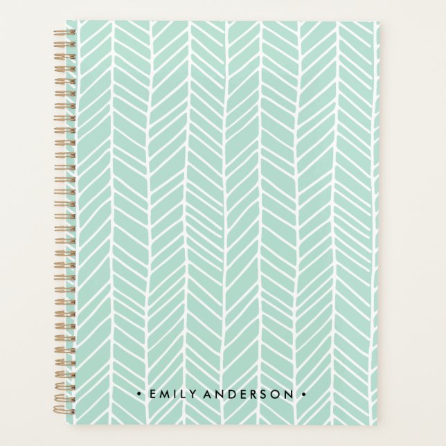 Agenda Boho Herringbone Mint Green (Anverso)