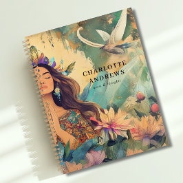 Agenda Boho Mystic Spiritual Woman Illustration 