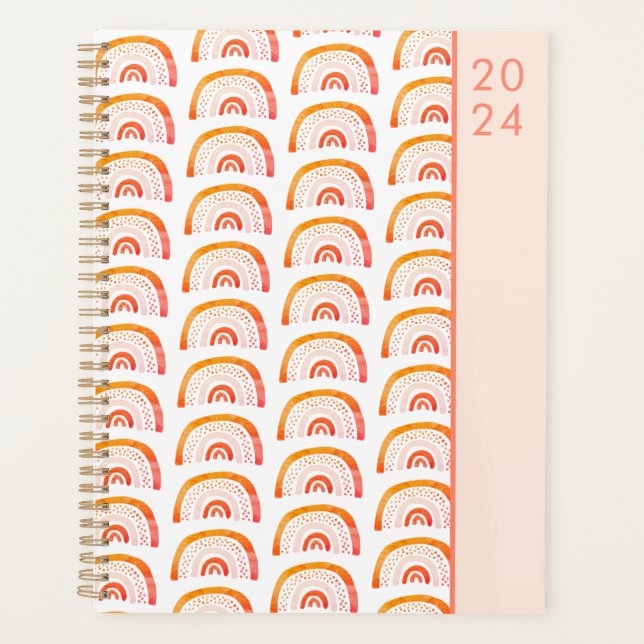 Agenda Boho naranja arcoiris (Anverso)