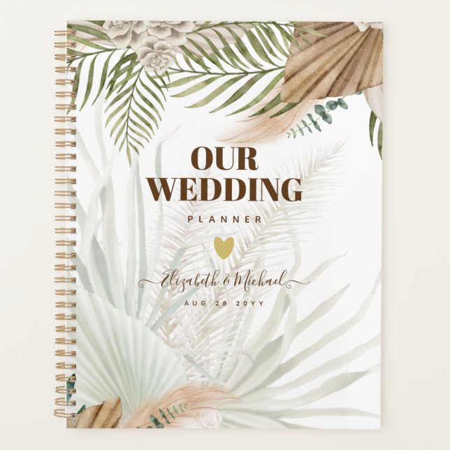 Agenda BOHO Pampas Grass Beige Green Terracotta Boda (Anverso)