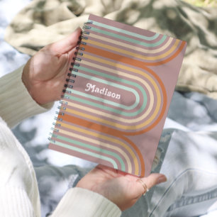 Agenda Boho Pastel Rainbow Mauve Cute 2024 Planner