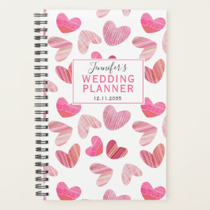 Agenda Boho Pink Heart Over Pattern Wedner