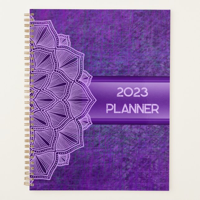 Agenda Boho Purple Mandala 2023 Planner (Anverso)