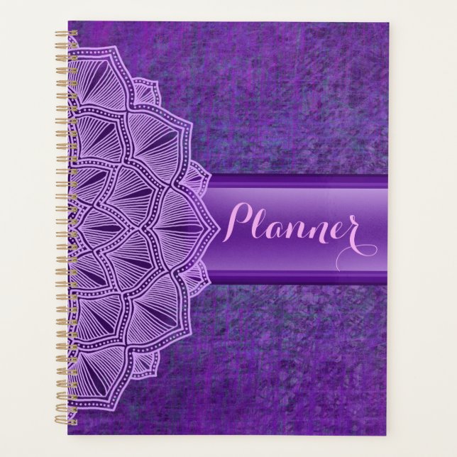 Agenda Boho Purple Mandala Planner Grande (Anverso)