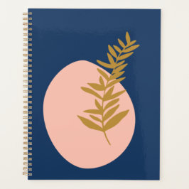 Agenda Boho Resumen moderno Arte botánico Oro azul rosado