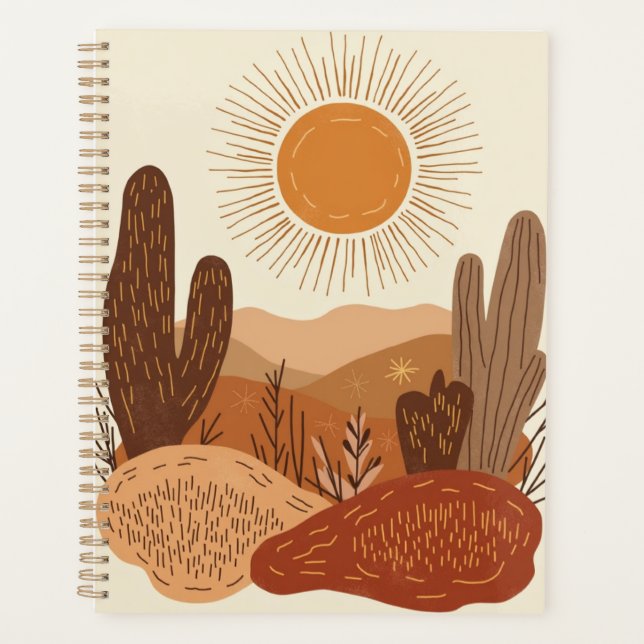 Agenda Boho Sun Vintage Earth Tone Journal (Anverso)