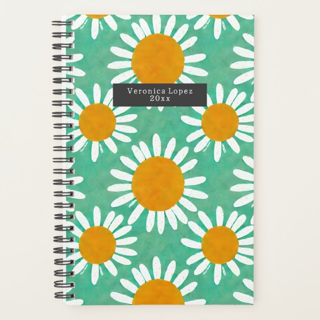 Agenda Boho Watercolor Daisies (Anverso)