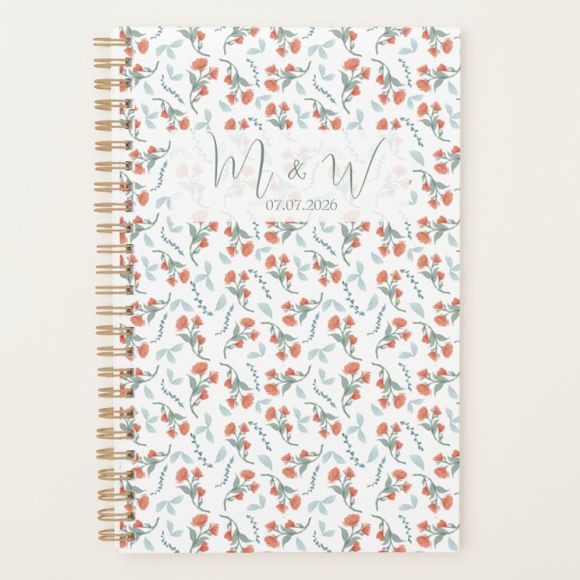 Agenda Boho Watercolor Floral Wedner Planner (Anverso)