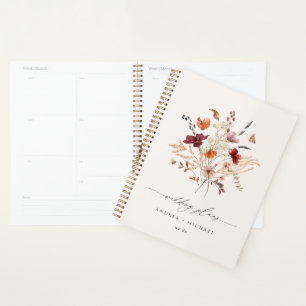 Agenda Boho Wildflower Elegant Fall Wedding