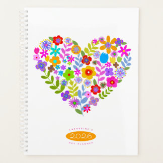 Agenda Boho Wildflower Heart 2026 Planner