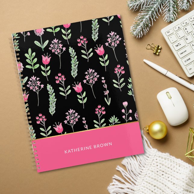 Agenda Boho Wildflowers Pink Elegant Trendy Girly  (Subido por el creador)
