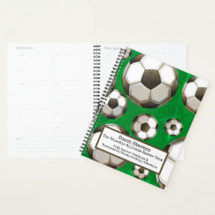 Agenda Bolas de fútbol Campo de fútbol verde Práctica