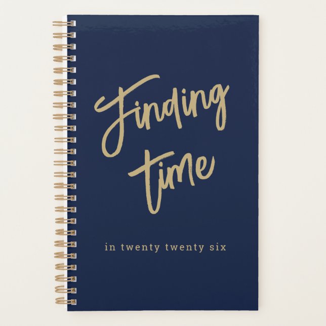 Agenda Bold Gold Script Typography Navy Blue & Gold (Anverso)