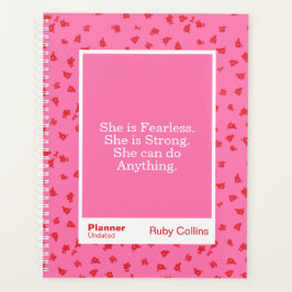 Agenda Bold Pink Floral Inspirational Quote