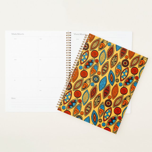 Agenda Bold Tribal Leaf Pattern Boho Abstract (Subido por el creador)