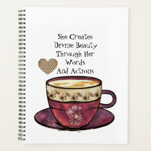 Agenda Boletín Blanco Rosado Motivador de Coffee Cup
