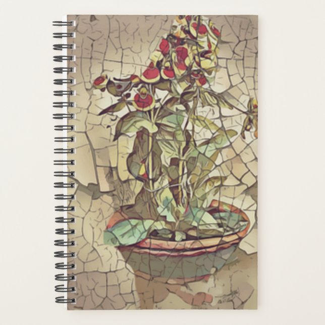 Agenda Boletín de macetas y flores de época (Anverso)