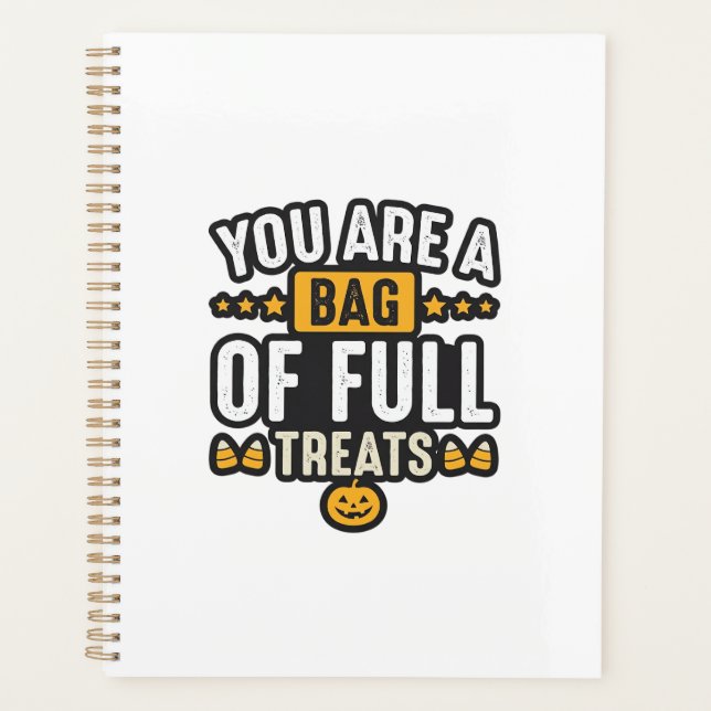 Agenda Bolsa de dulces de Halloween Diseño vectorial vint (Anverso)