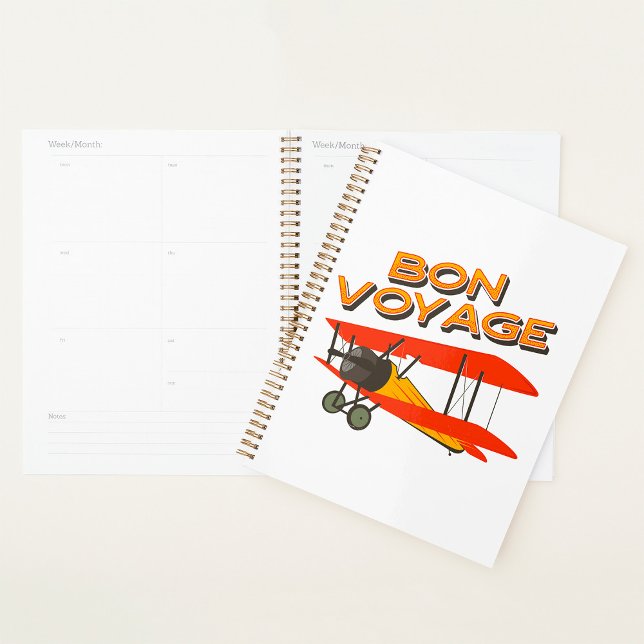 Agenda Bon Voyage Biplane Vintage Airplane (Subido por el creador)