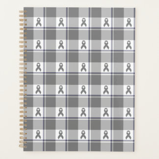 Agenda Bone Cancer Awareness Plaid Gray Ribbon