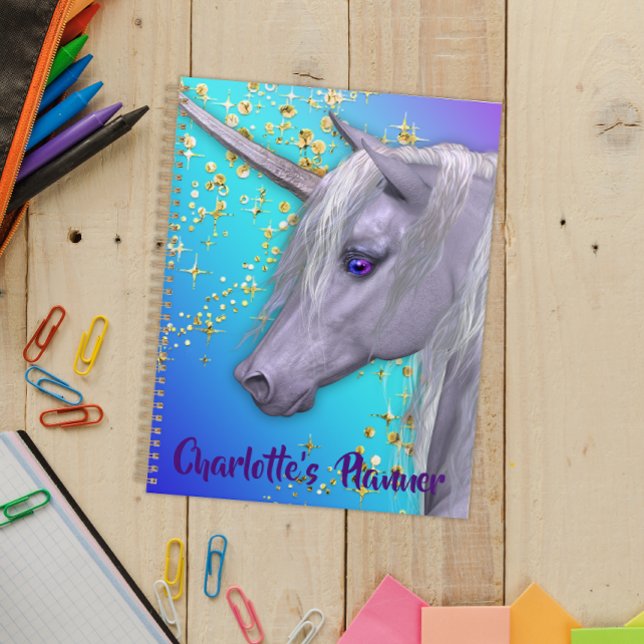 Agenda Bonita unicornio blanco personalizado (Subido por el creador)