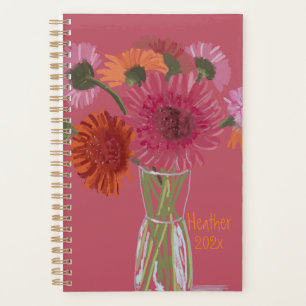 Agenda Bonito Art GerberaFlor Ilustracion moderno+ Nombre