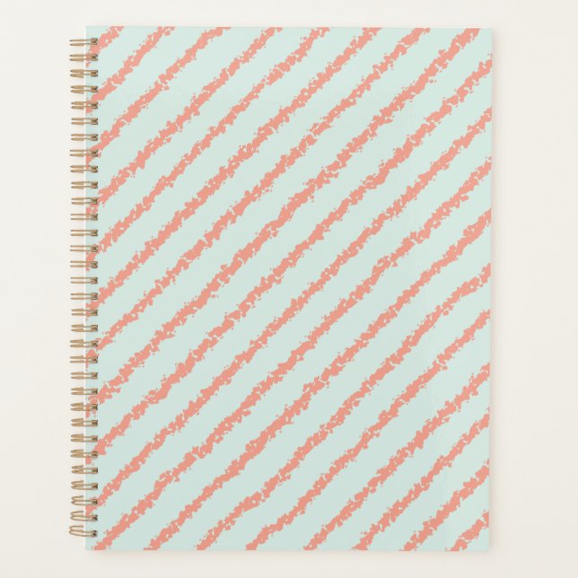 Agenda Bonito Bandas rosadas Pastel Azul (Anverso)