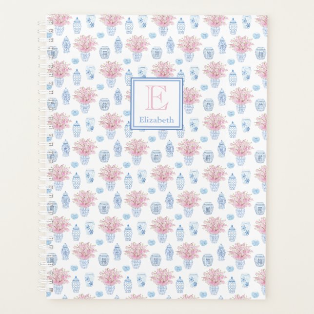 Agenda Bonito Blue White Y Pink Ginger Jar Home School (Anverso)