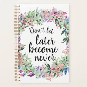 Agenda Bonito Cita Motivadora Acuarela Floral