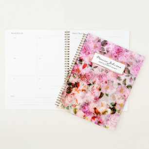 Agenda Bonito de moda Rubor Rosas de acuarela rosa Floral