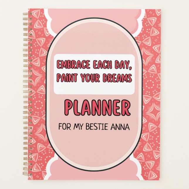 Agenda Bonito en Peach Elegant Planner (Anverso)