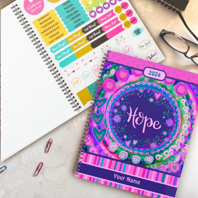 Agenda Bonito Floral Hope Cheful Purple Inespirivitalidad (Subido por el creador)