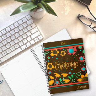 Agenda Bonito Floral inspiradora de superación personaliz