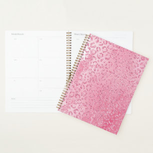 Agenda Bonito Girly Sugar Purpurina Rosado Leopardo