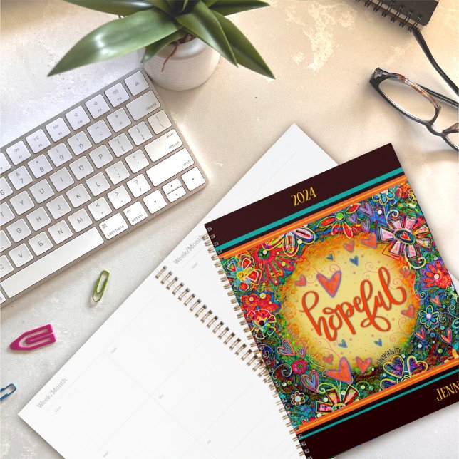 Agenda Bonito inspiradora esperanzadora floral personaliz (Subido por el creador)
