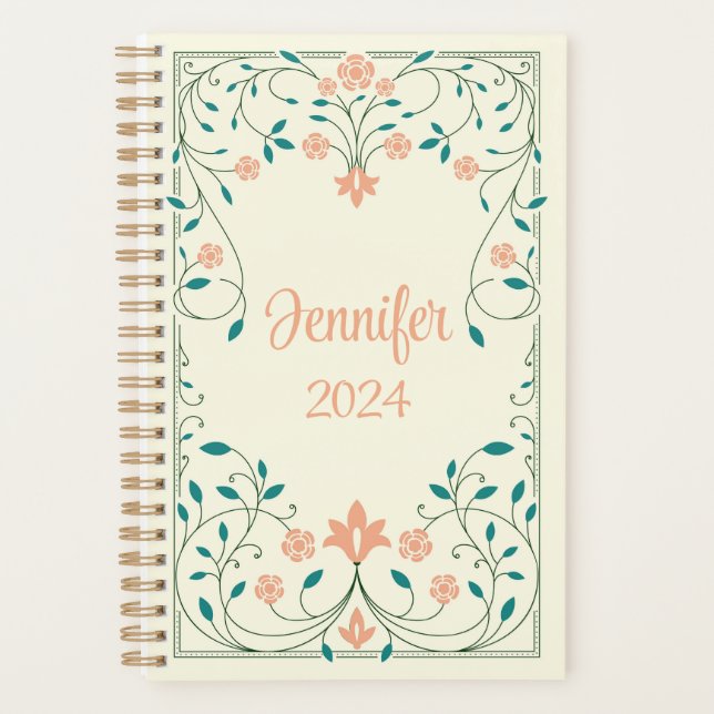 Agenda Bonito marco floral (Anverso)