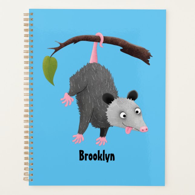 Agenda Bonito opossum colgando de un personalizado de suc (Anverso)