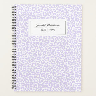 Agenda Bonito Pastel Leopard Pattern Print Name Purple