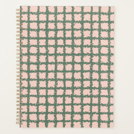 Agenda Bonito Pastel Verde Oscuro Pink Plaid Pattern