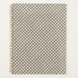 Agenda Bonito Pastel Verde Oscuro Pink Plaid Pattern