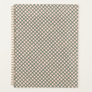 Agenda Bonito Pastel Verde Oscuro Pink Plaid Pattern