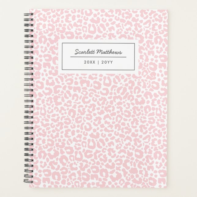 Agenda Bonito Patrón de leopardo Pink Nombre de impresión (Anverso)