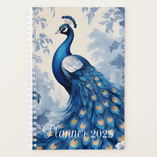 Agenda Bonito pavo real azul (Anverso)