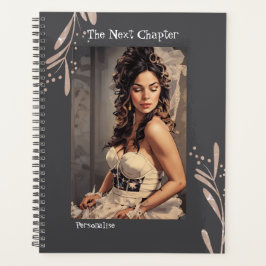 Agenda Bonito Siguiente Capítulo Cita Girly Gray Journal