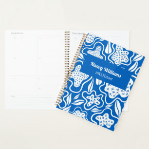 Agenda Bordado Personalizado de Cruz Azul y Blanco