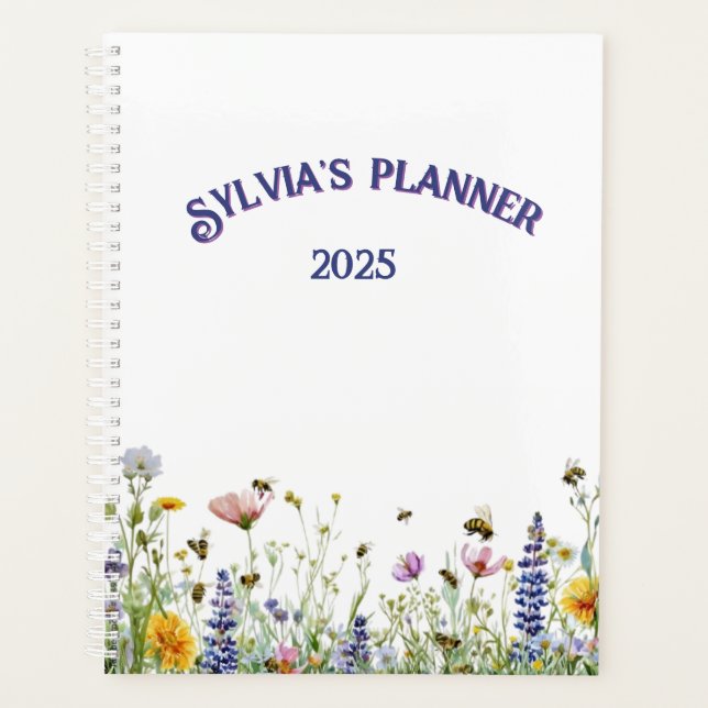 Agenda Borde floral inferior con año (Anverso)