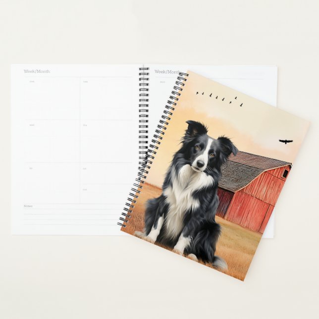 Agenda Border Collie Dog Country Western Red Barn (Demostración)