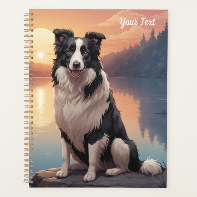 Agenda Border Collie junto al lago (Anverso)
