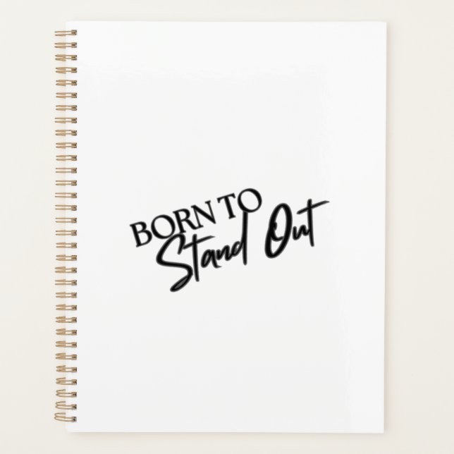 Agenda "Born to Stand Out” Motivational Quote Design  (Anverso)