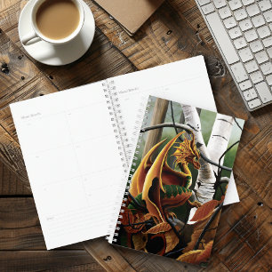 Agenda Bosque de Otoño Dragón Ámbar Abedul Fantasía